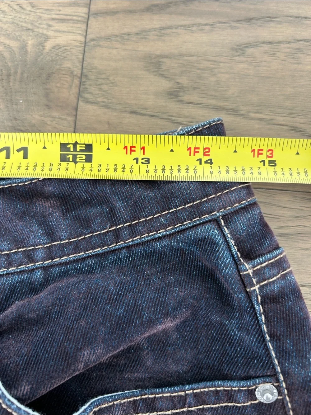 Forever 21 Dark Indigo Flocked High Rise Flare Jeans Size 27